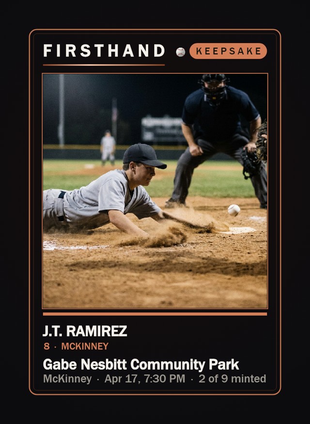 High school card under the lights