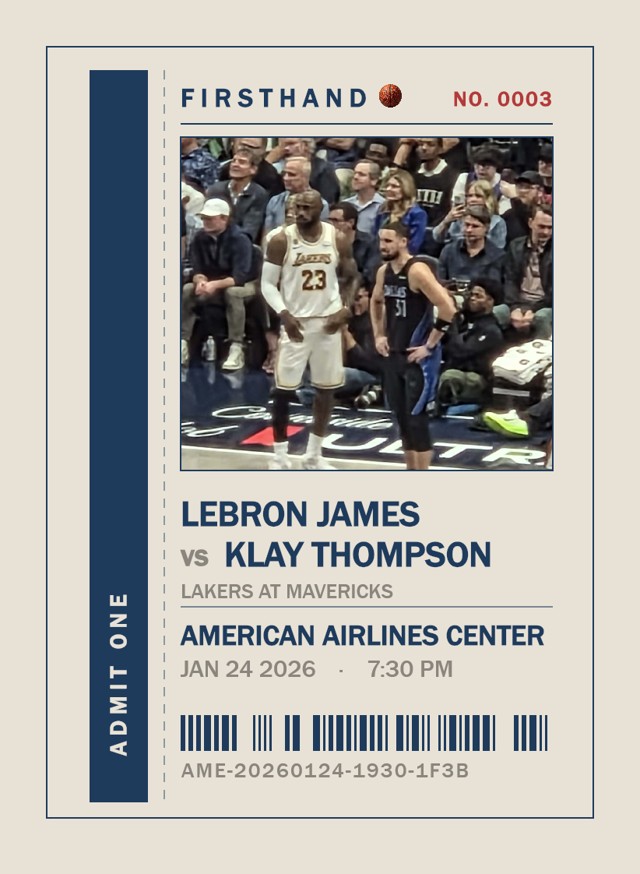 Ticket stub card front